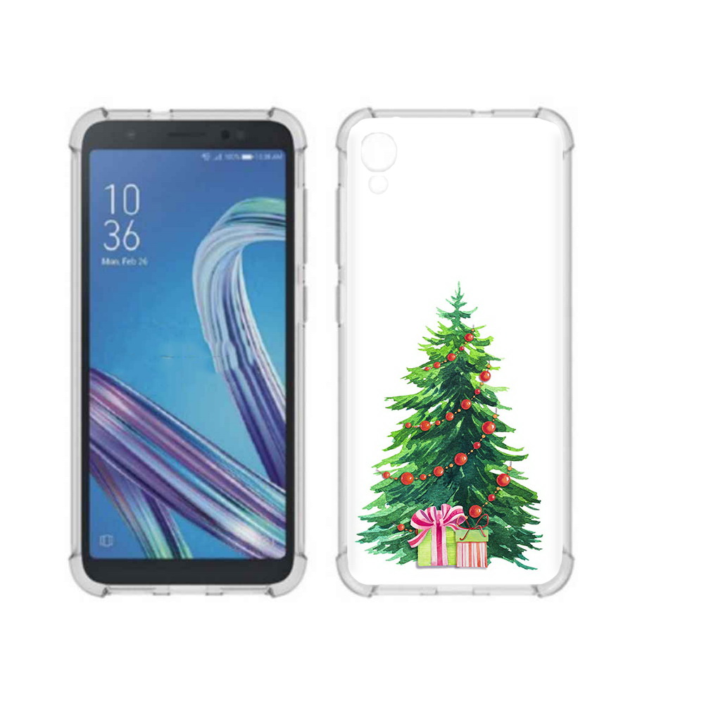 Чехол MyPads Tocco для Asus ZenFone Live L1 (G552KL) Елка новогодняя с подарками акварель