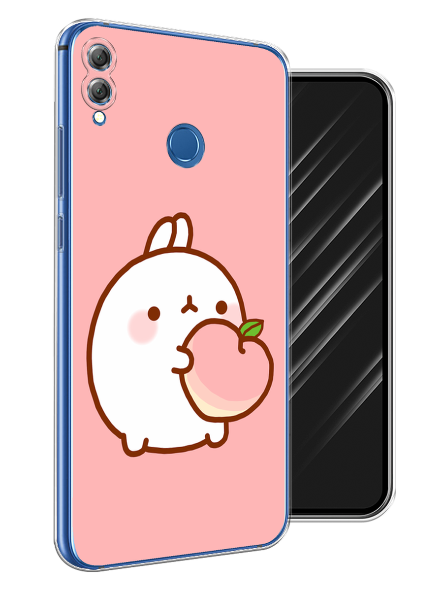 

Чехол Awog на Honor 8X "Кролик с персиком", Розовый;бежевый, 66750-1