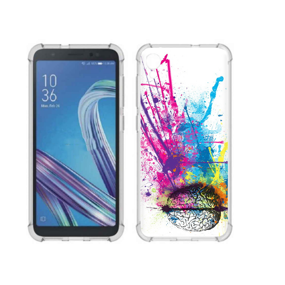 

Чехол MyPads Tocco для Asus ZenFone Live L1 (G552KL) яркий красочный мозг, Прозрачный, Tocco