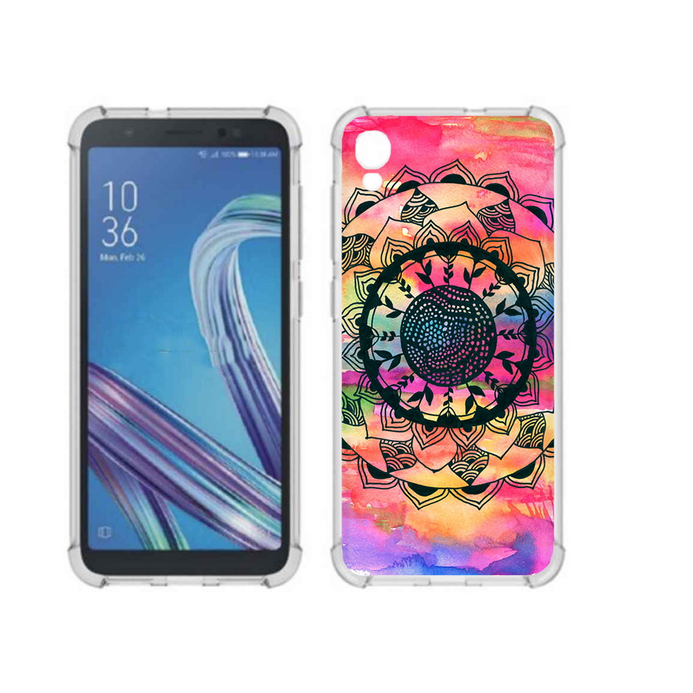 

Чехол MyPads Tocco для Asus ZenFone Live L1 (G552KL) яркая абстракция круглый цветок, Прозрачный, Tocco