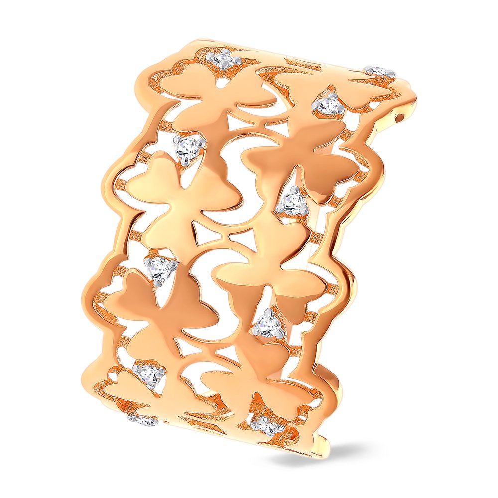 

Кольцо женское из красного золота с фианитом 585Gold 301010707, р, 301010707