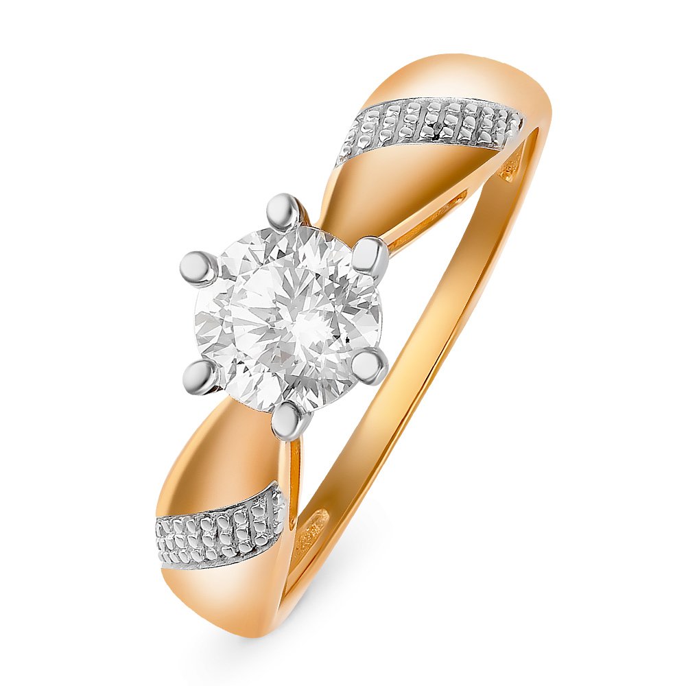 

Кольцо женское из красного золота с фианитом 585Gold 301010705, р, 301010705