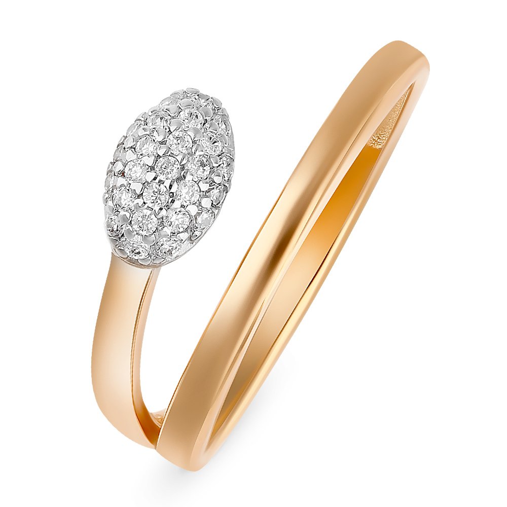 

Кольцо женское из красного золота с фианитом 585Gold 301010665, р. 16, 301010665