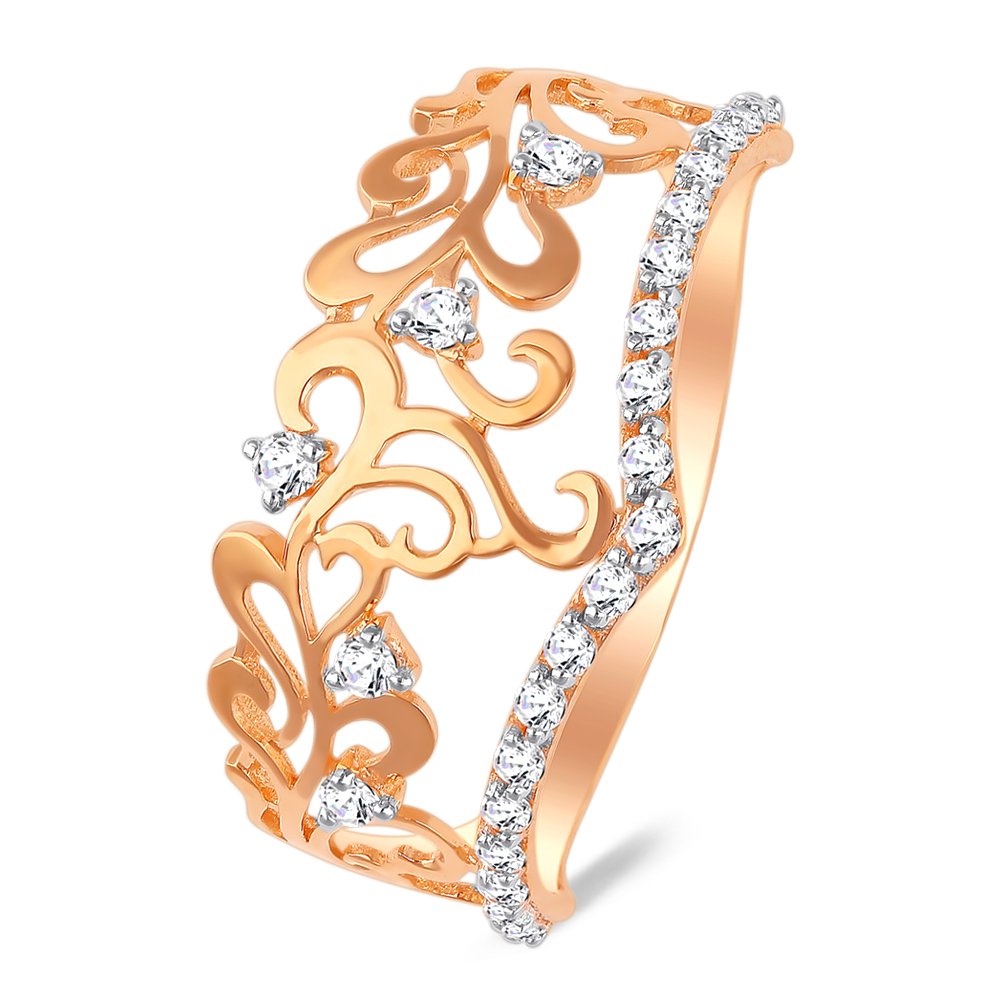 

Кольцо женское из красного золота с фианитом 585Gold 301010638, р, 301010638