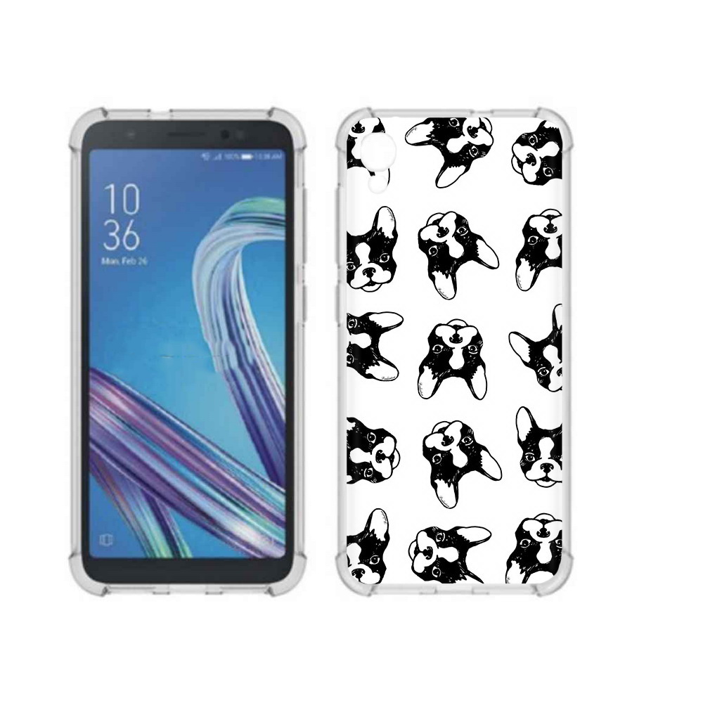 

Чехол MyPads Tocco для Asus ZenFone Live L1 (G552KL) черно белые собачки, Прозрачный, Tocco