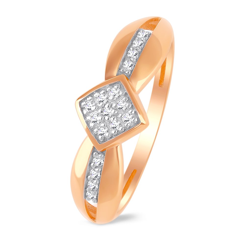 

Кольцо женское из красного золота с фианитом 585Gold 301010635, р, 301010635