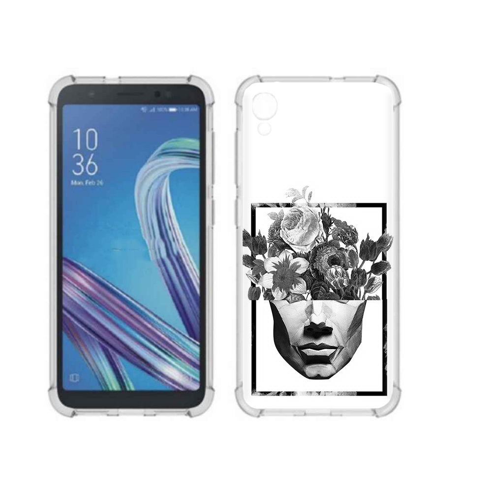 

Чехол MyPads Tocco для Asus ZenFone Live L1 (G552KL) черно белая ваза в абстракции, Прозрачный, Tocco