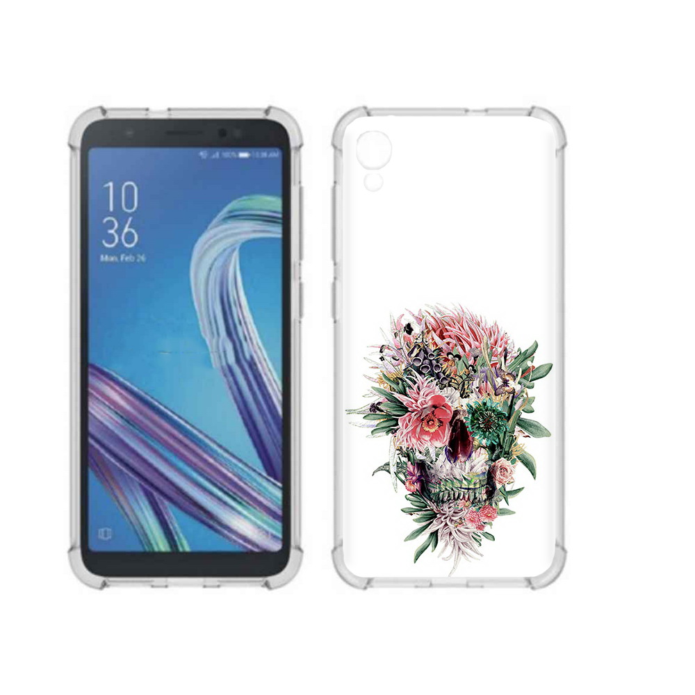 

Чехол MyPads Tocco для Asus ZenFone Live L1 (G552KL) череп из цветов (PT113202.648.677), Прозрачный, Tocco
