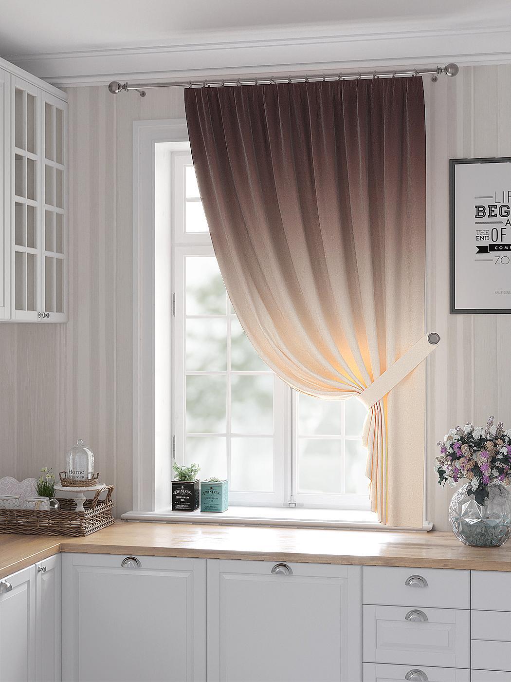 

Комплекты штор AT HOME Рониверис высота 180 см, ширина 150 см, Бежевый, 530451