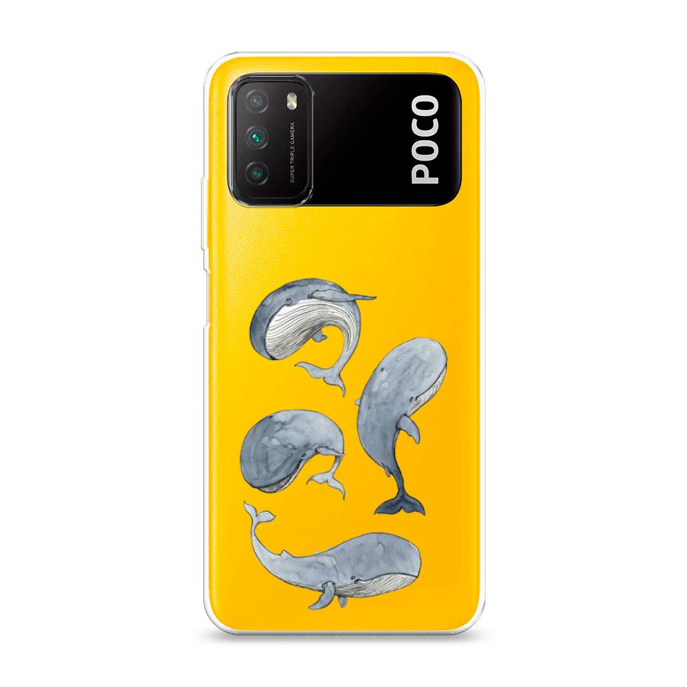 

Чехол Awog на Poco M3 "Киты", Разноцветный, 39550-1