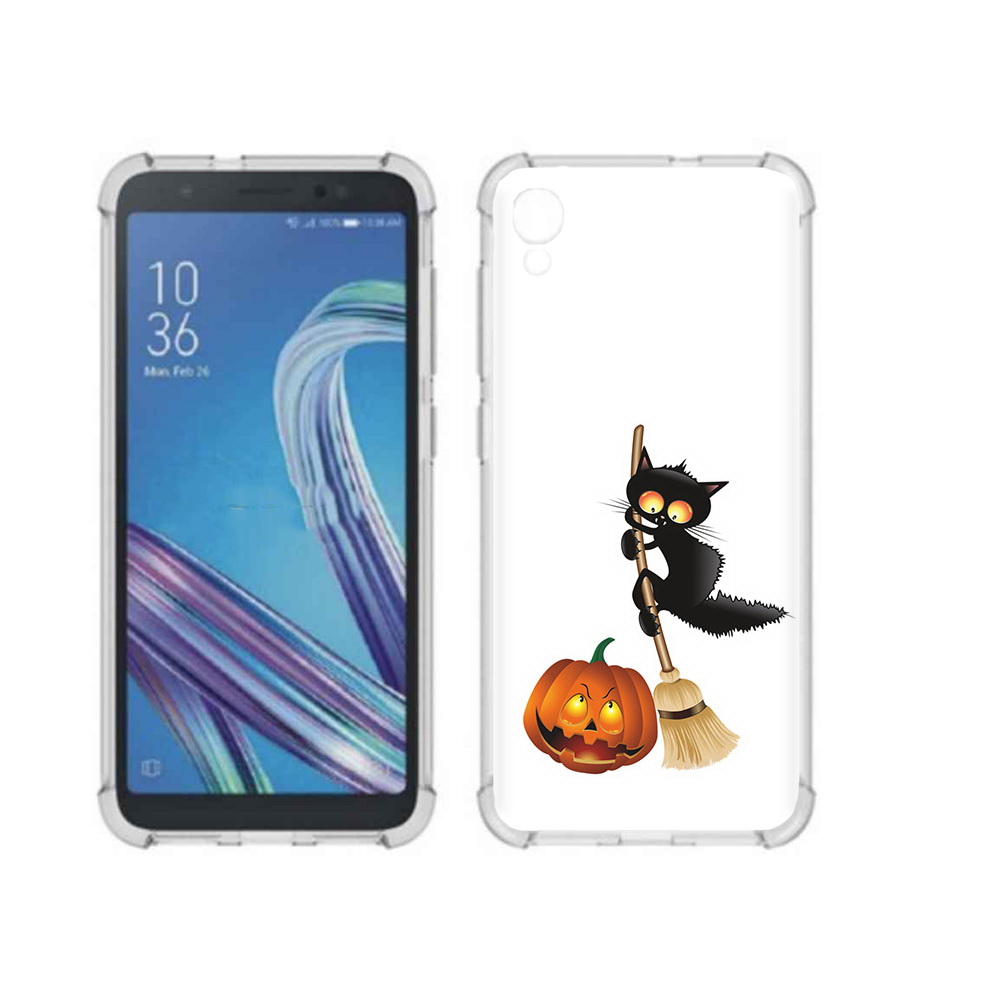 

Чехол MyPads Tocco для Asus ZenFone Live L1 (G552KL) хэлуинский котик (PT113202.648.667), Прозрачный, Tocco