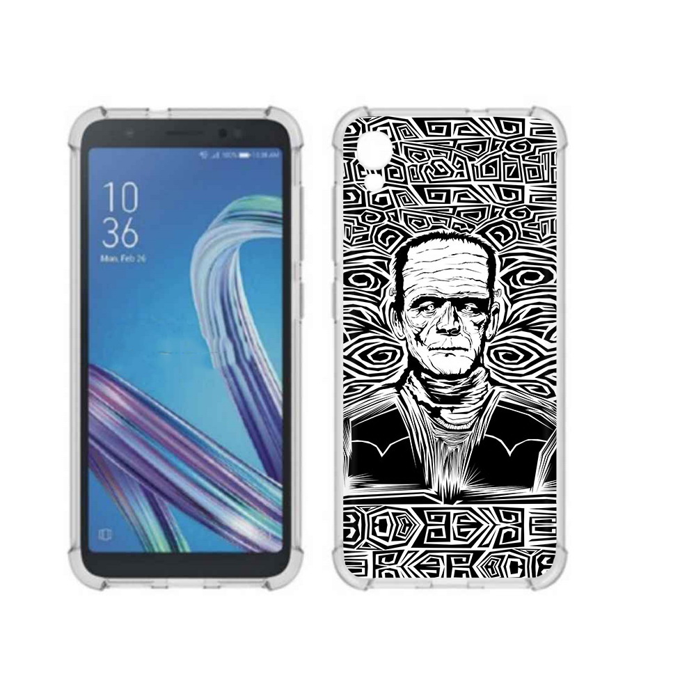 

Чехол MyPads Tocco для Asus ZenFone Live L1 (G552KL) франкенштейн черно белый, Прозрачный, Tocco
