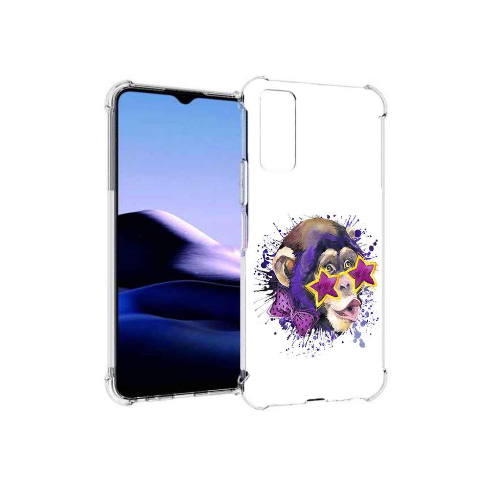 

Чехол MyPads Tocco для Vivo Y20 обезьяна в очках (PT154038.379.524), Прозрачный, Tocco