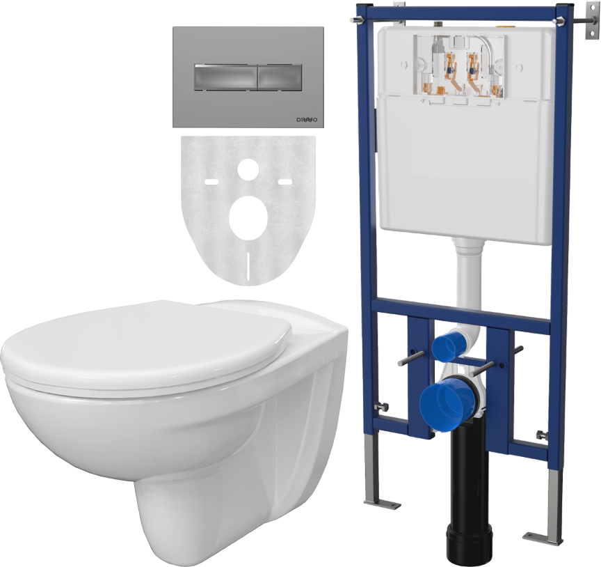

К-т Чаша DIWO Анапа+Крышка DIWO Анапа 804-003-701+Сист.инст.DIWO 4501+Кн. DIWO 7321 хр.мат, Белый, Анапа кнопка смыва 7311
