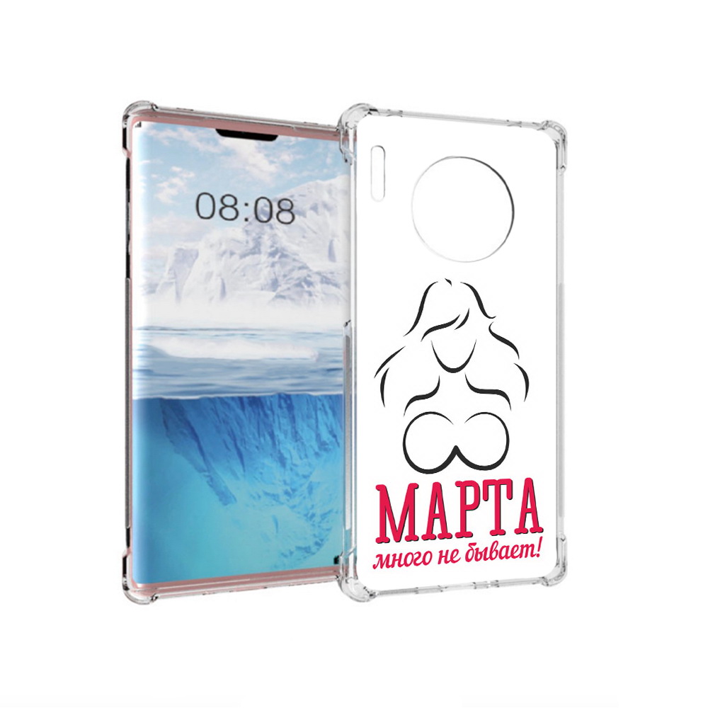

Чехол MyPads Tocco для Huawei Mate 30 Pro 8 марта много не бывает, Прозрачный, Tocco