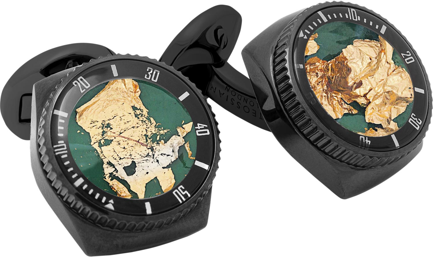 

Запонки мужские Tateossian CF0320 черные, CF0320