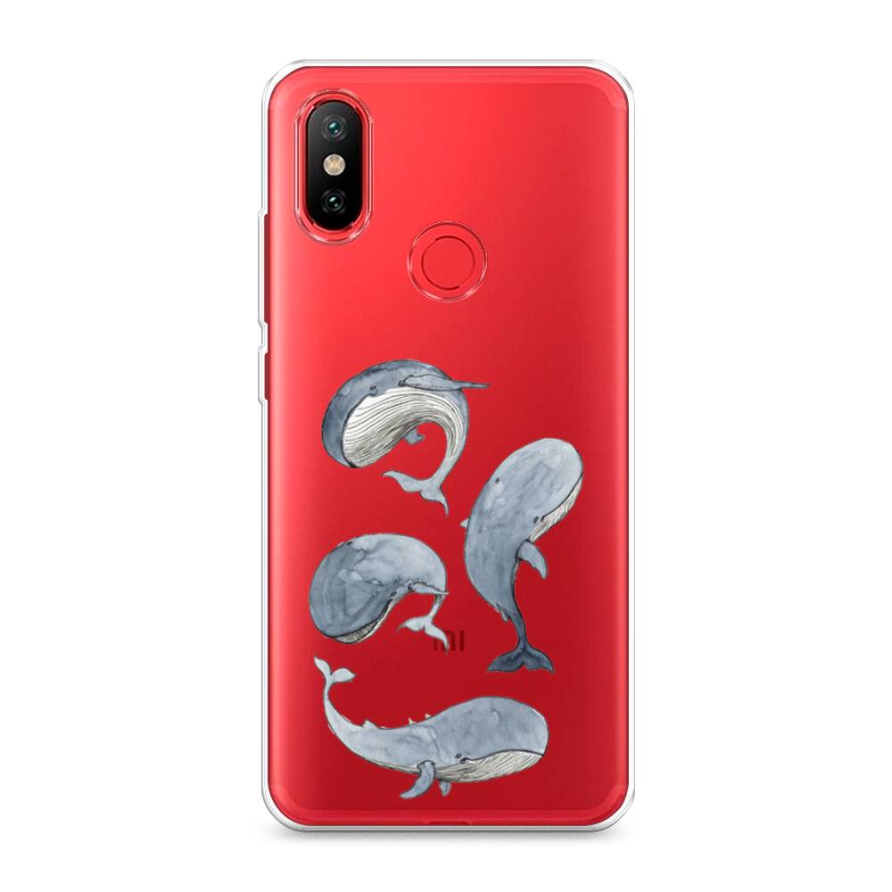 фото Силиконовый чехол "киты" на xiaomi mi a2 awog