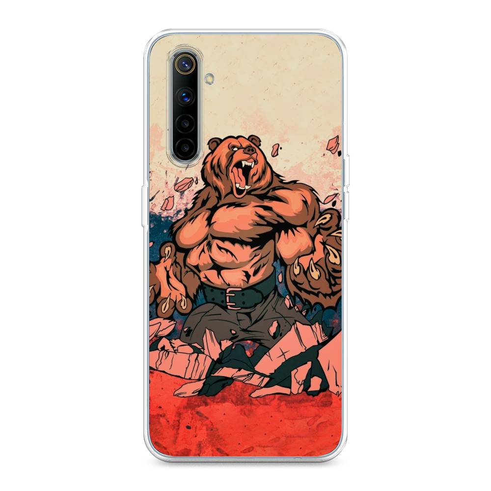 

Чехол Awog на Realme 6 "Медведь с флагом РФ", Разноцветный, 252750-2