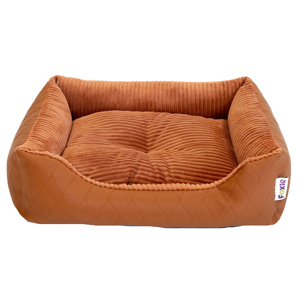 

Лежанка для кошки, собаки Foxie искусственная кожа, вельвет 60x70x23см оранжевый