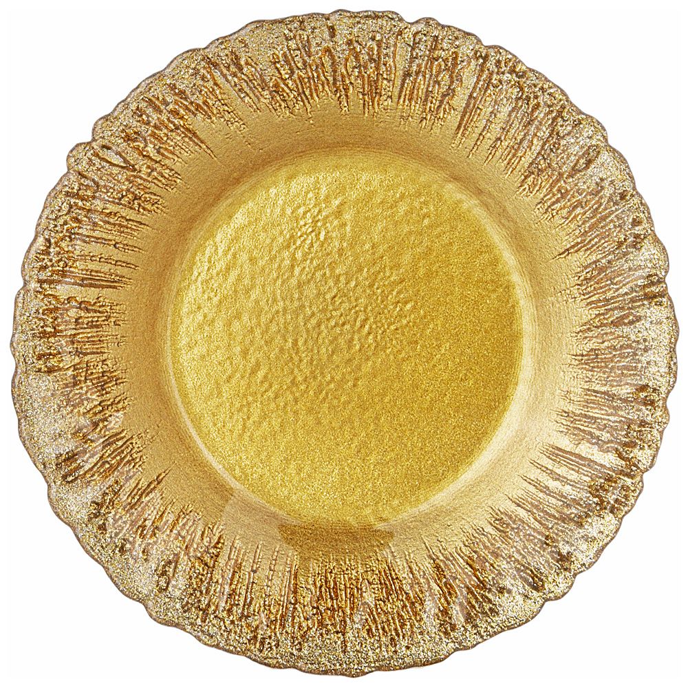 

Набор из 4 штук Тарелка Bronco Golden glow 21,5см, стекло (336-140/4), Золотой