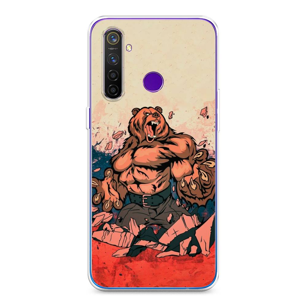

Чехол Awog на Realme 5 Pro "Медведь с флагом РФ", Разноцветный, 251650-2