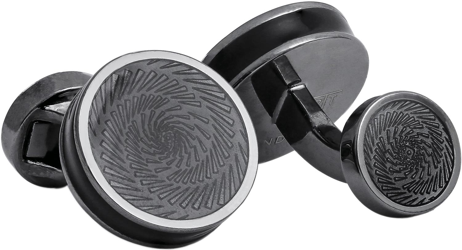 

Запонки мужские Tateossian CF0073 черные, CF0073