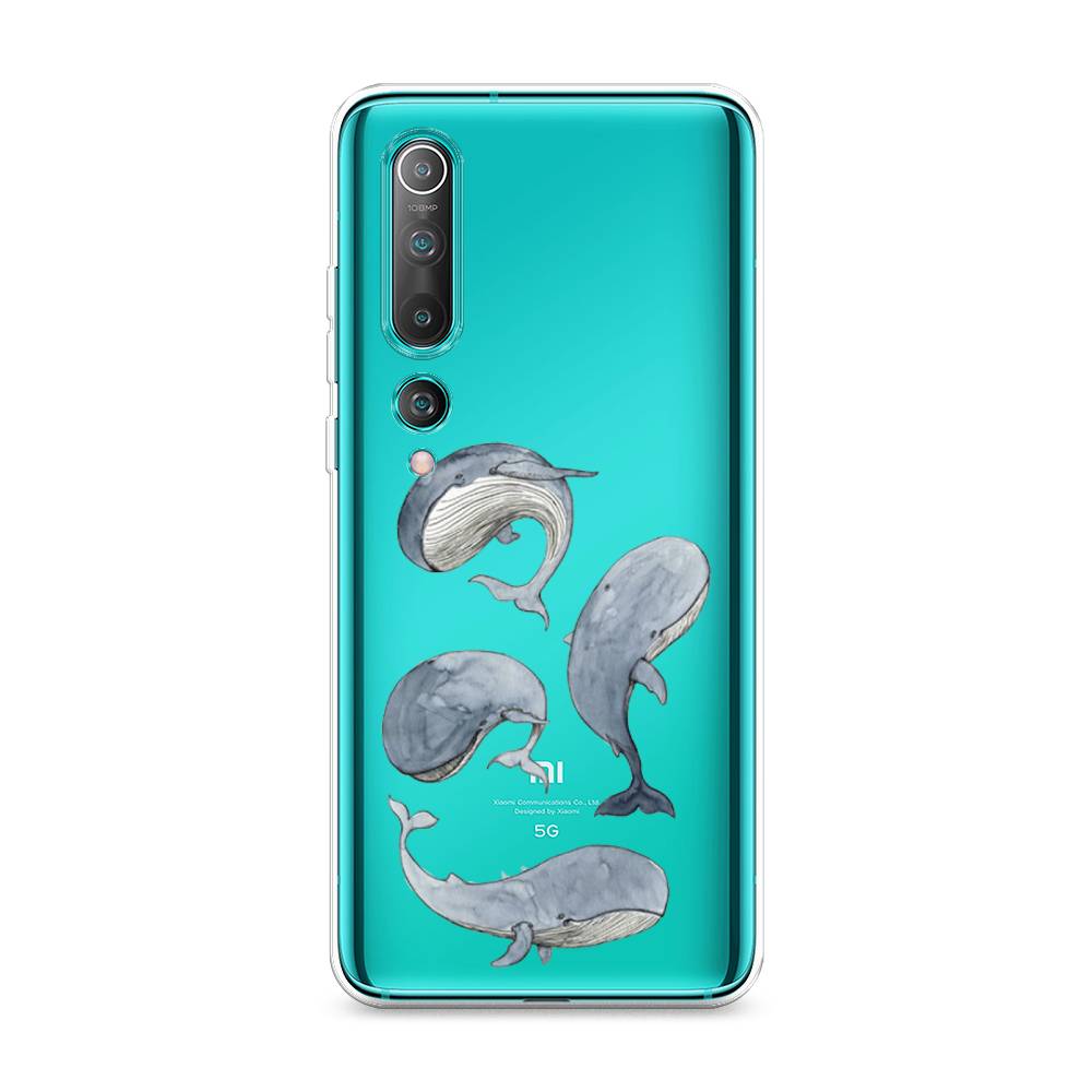 

Чехол Awog на Xiaomi Mi 10 "Киты", Разноцветный, 37550-1
