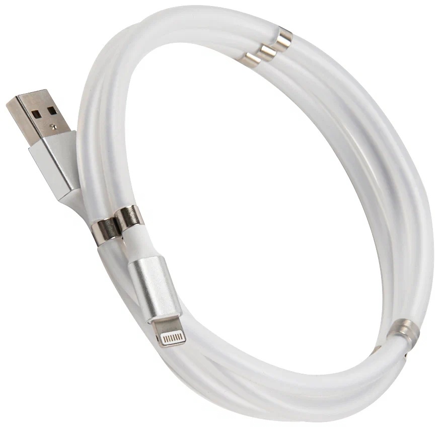 Дата-кабель MB mobility USB - Lightning, белый, скручивание на магнитах УТ000021320