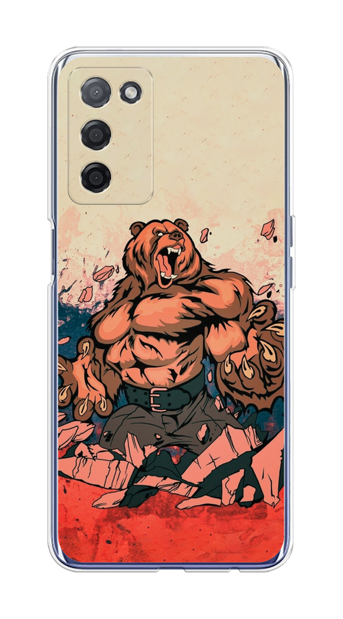 

Чехол Awog на Oppo A55 5G "Медведь с флагом РФ", Разноцветный, 256250-2