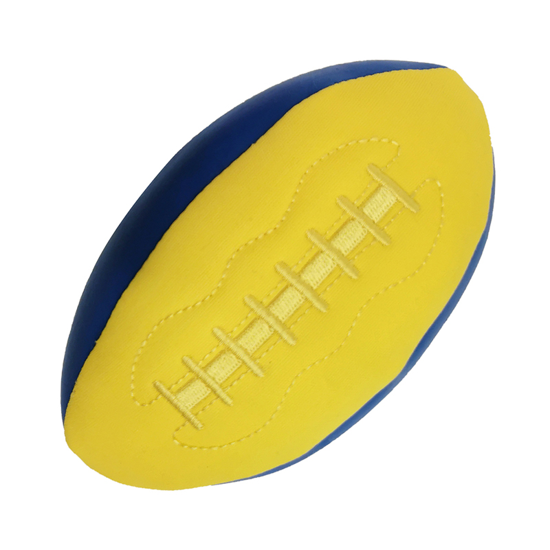 Апорт для собак Chomper Мяч футбольный, синий, желтый, 16 см,