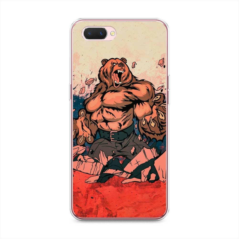 

Чехол Awog на Oppo A3s "Медведь с флагом РФ", Разноцветный, 252050-2