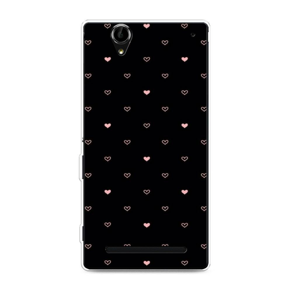 

Чехол Awog на Sony Xperia T2 Ultra "Черный фон и сердечки", Разноцветный, 50950-3