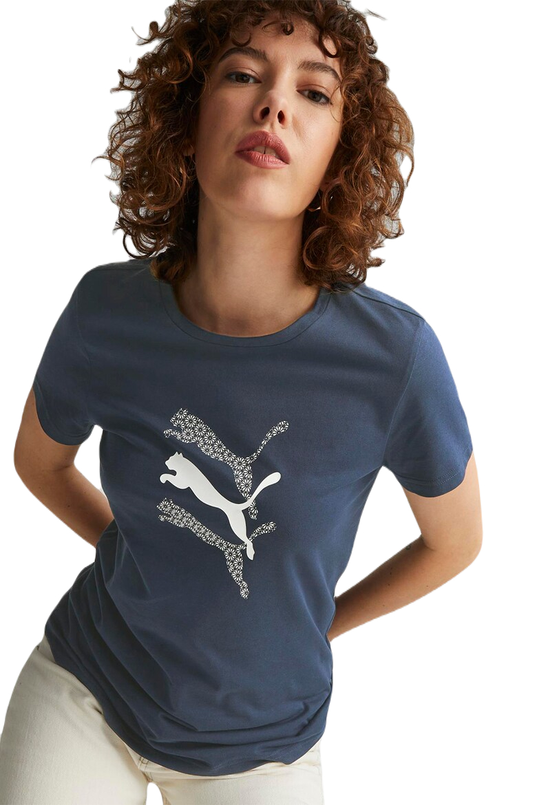 

Футболка женская PUMA Graphics Laser Cut Tee 67445316 синяя S, Синий, Graphics Laser Cut Tee