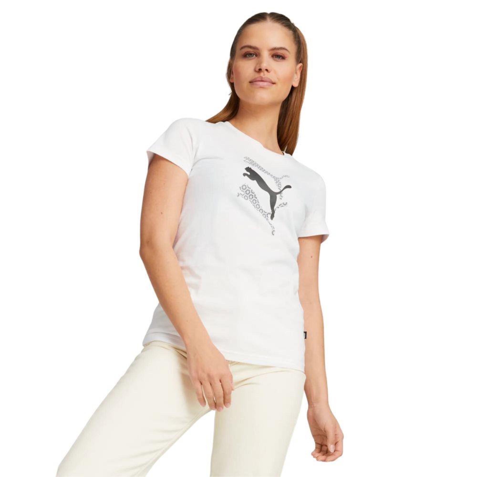 

Футболка женская PUMA Graphics Laser Cut Tee 67445302 белая M, Белый, Graphics Laser Cut Tee