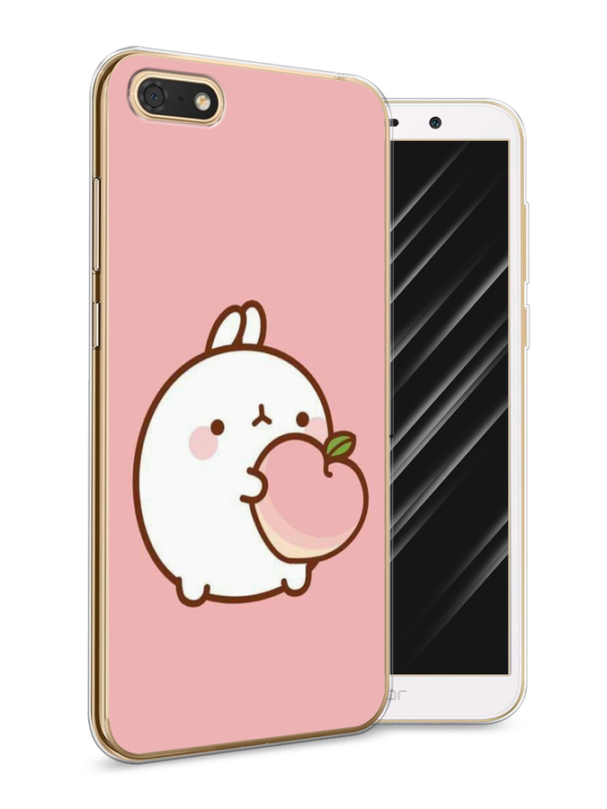

Чехол Awog на Honor 7A "Кролик с персиком", Розовый;бежевый, 65250-1