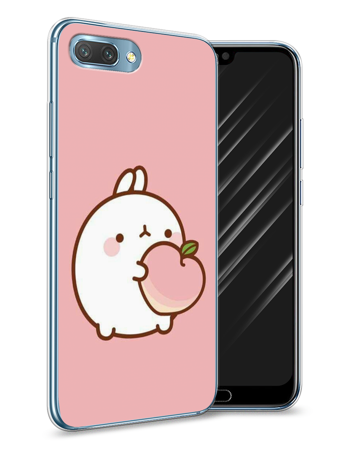 

Чехол Awog на Honor 10 "Кролик с персиком", Розовый;бежевый, 65350-1