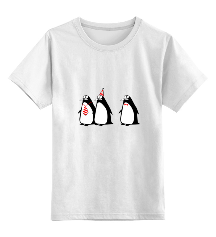 Детская футболка Printio Пингвины цв.белый р.152