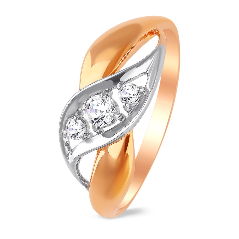 

Кольцо женское из красного золота с фианитом 585Gold 301010522, р, 301010522