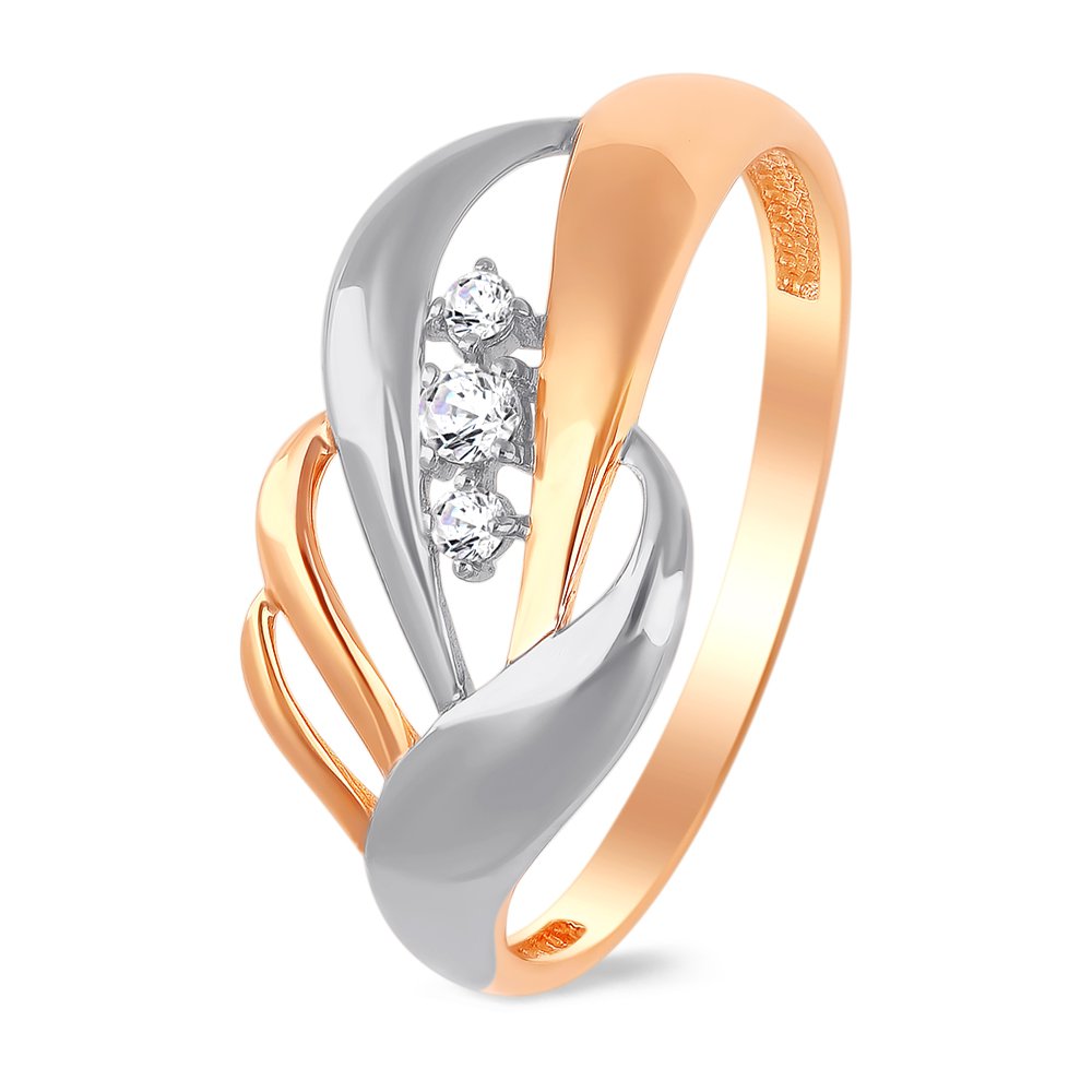 

Кольцо женское из красного золота с фианитом 585Gold 301010550, р, 301010550