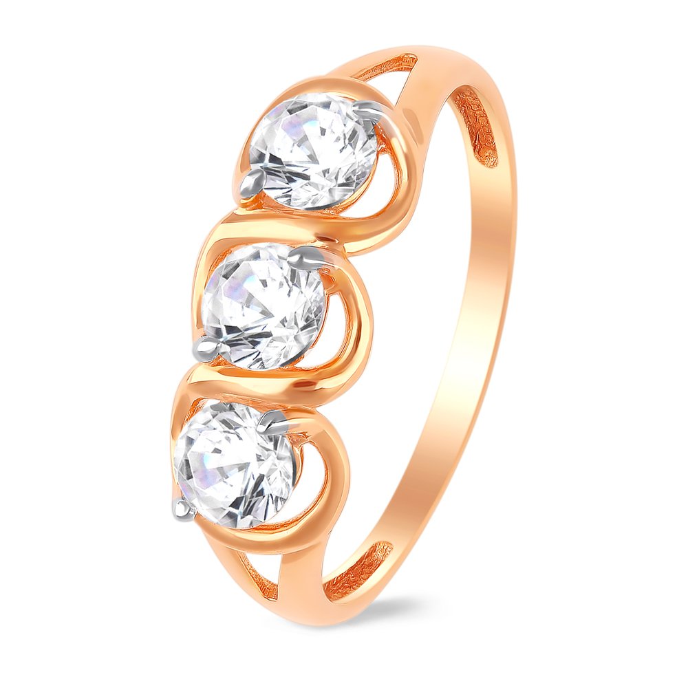 

Кольцо женское из красного золота с фианитом 585Gold 301010571, р, 301010571