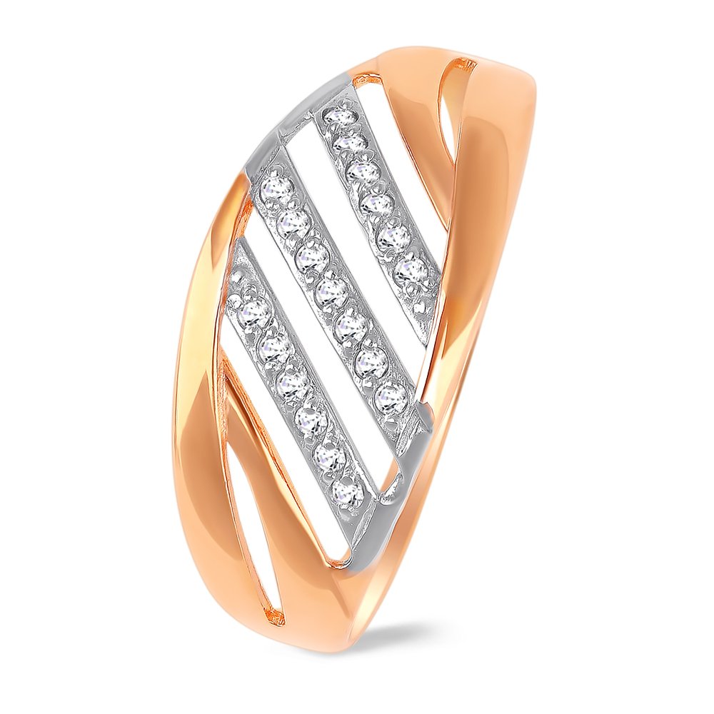 

Кольцо женское из красного золота с фианитом 585Gold 301010556, р, 301010556