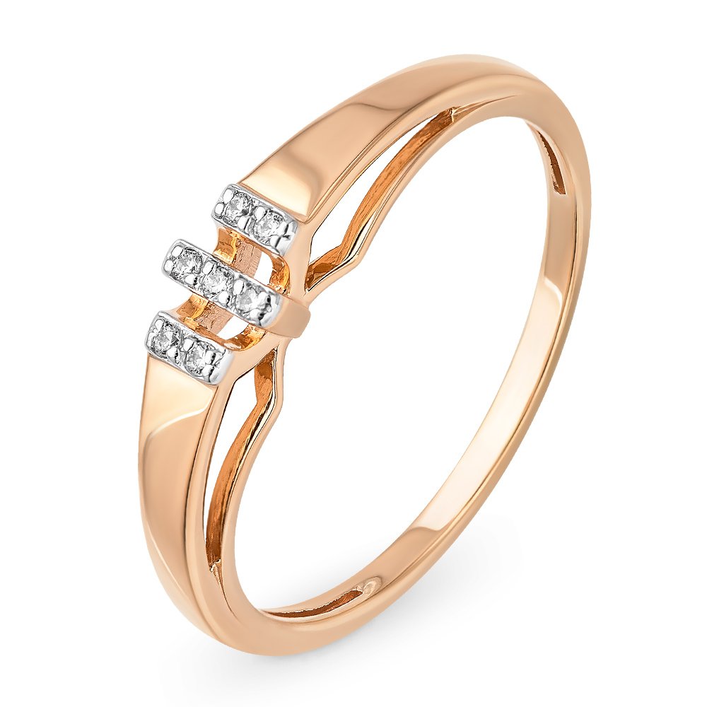 

Кольцо женское из красного золота с фианитом 585Gold 301010466, р. 17,5, 301010466