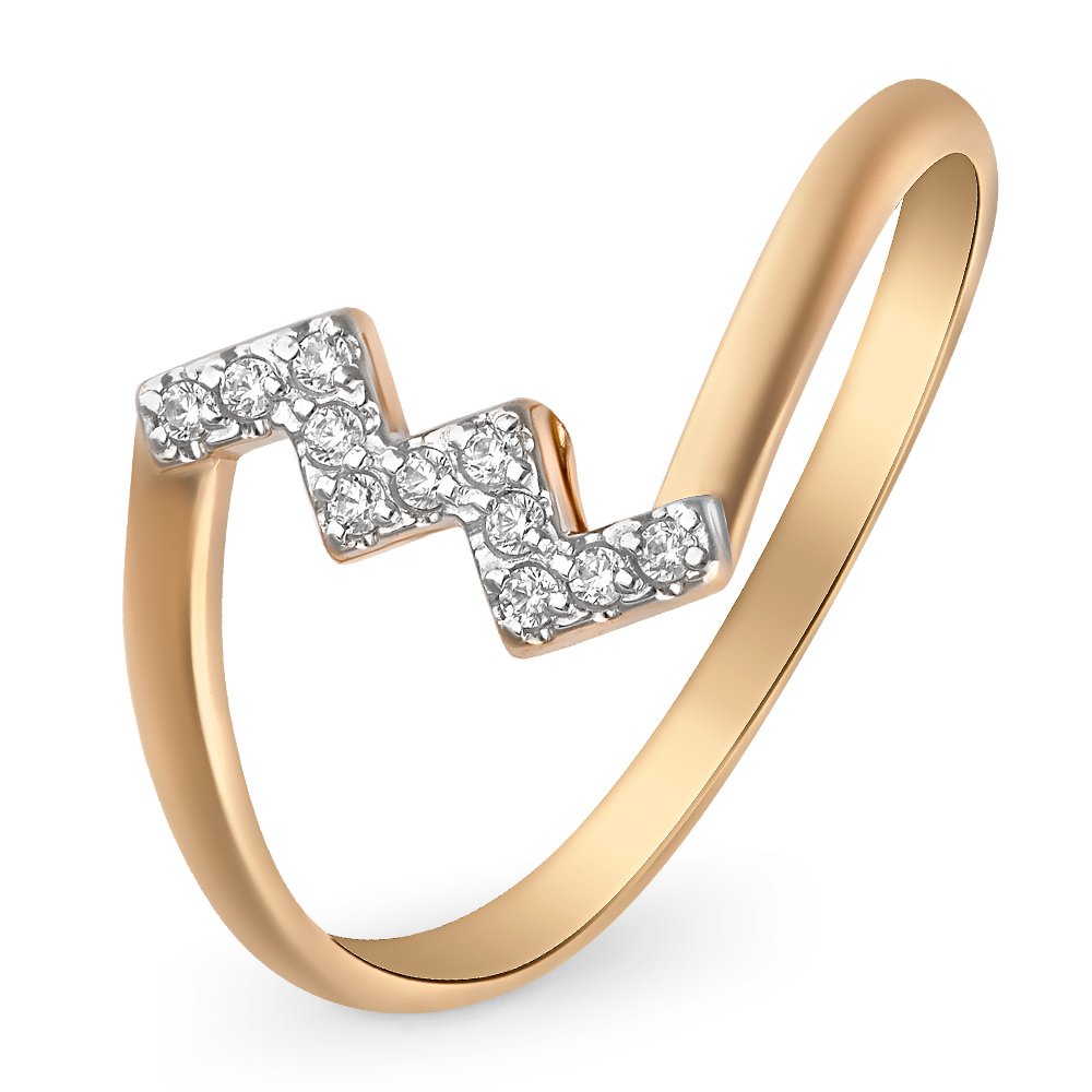 

Кольцо женское из красного золота с фианитом 585Gold 301010447, р, 301010447