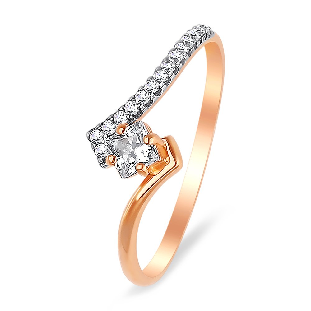 

Кольцо женское из красного золота с фианитом 585Gold 301010450, р, 301010450