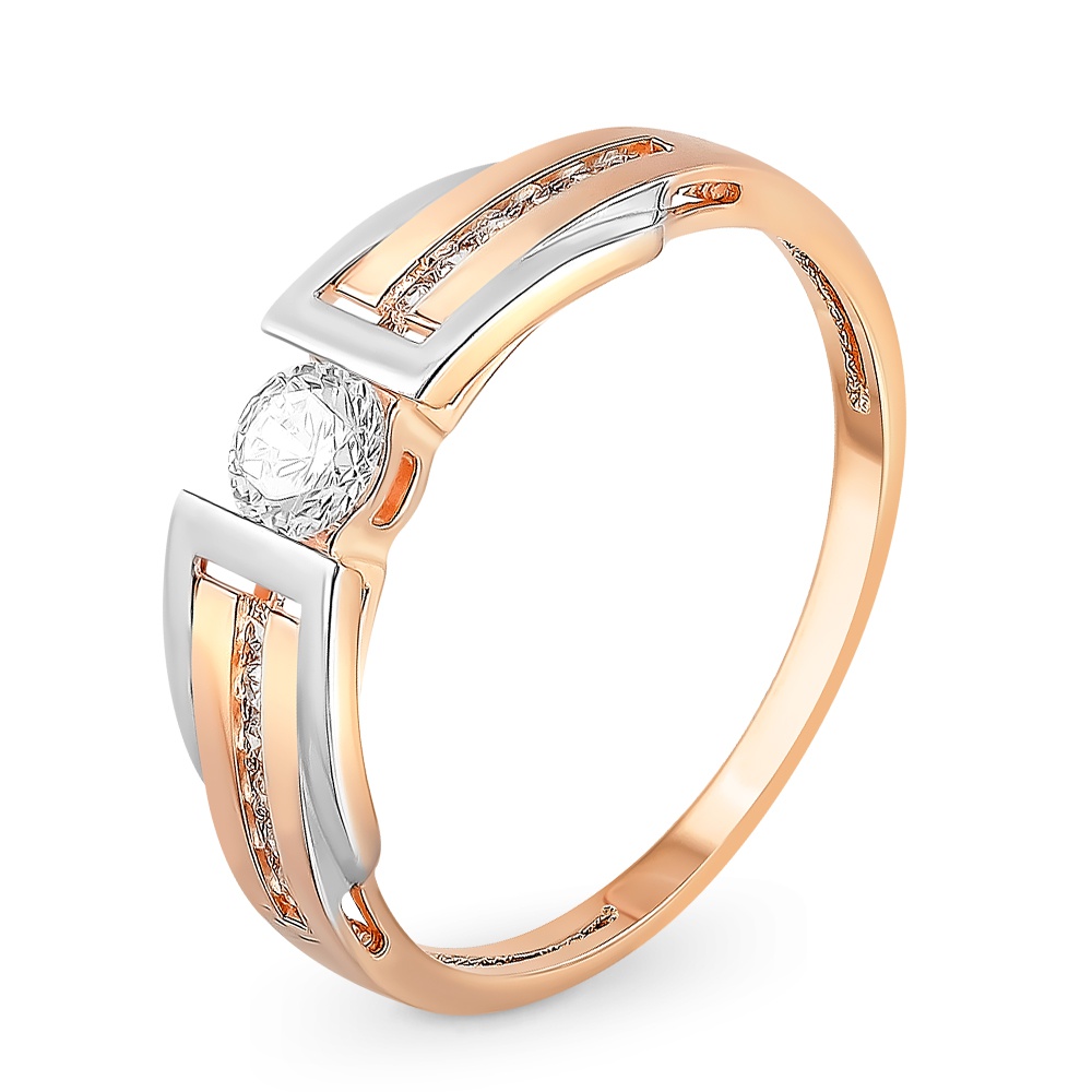 

Кольцо женское из красного золота с фианитом 585Gold 301010456, р, 301010456