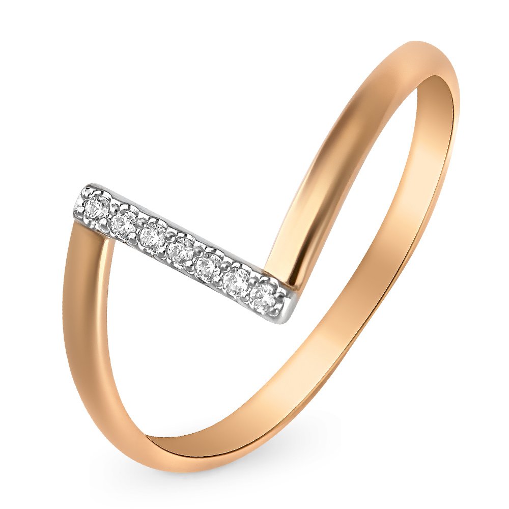 

Кольцо женское из красного золота с фианитом 585Gold 301010458, р, 301010458