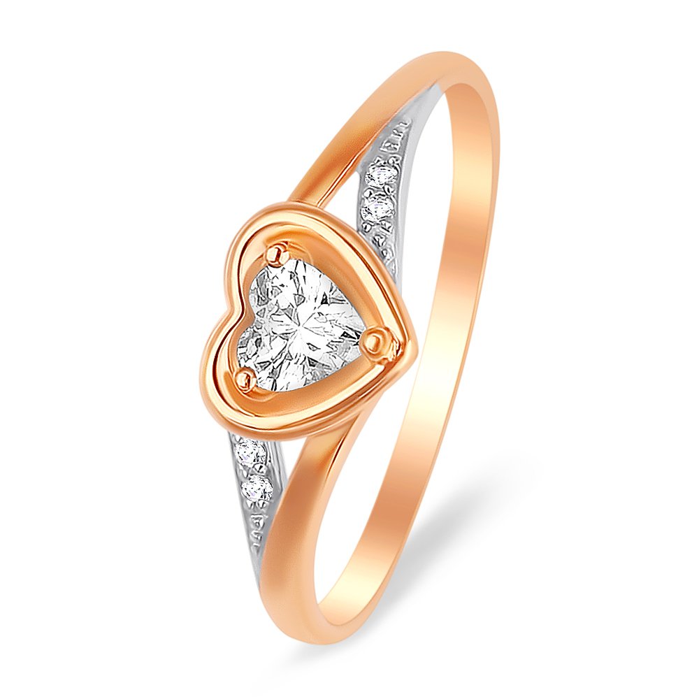 

Кольцо женское из красного золота с фианитом 585Gold 301010402, р, 301010402