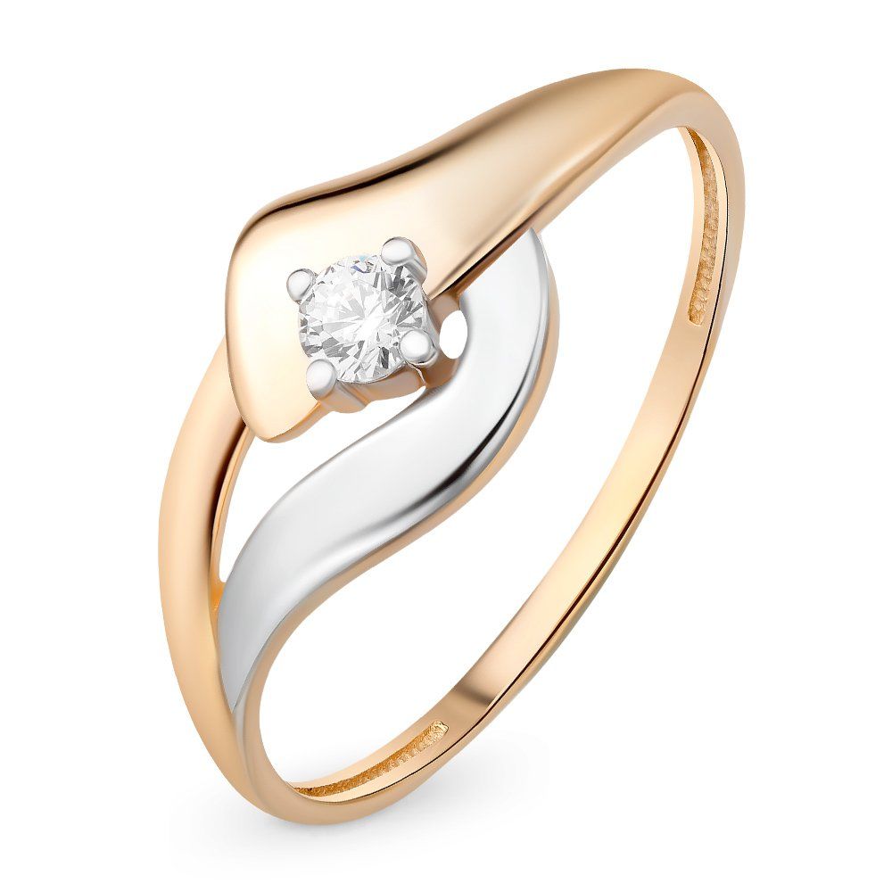 

Кольцо женское из красного золота с фианитом 585Gold 301010416, р, 301010416