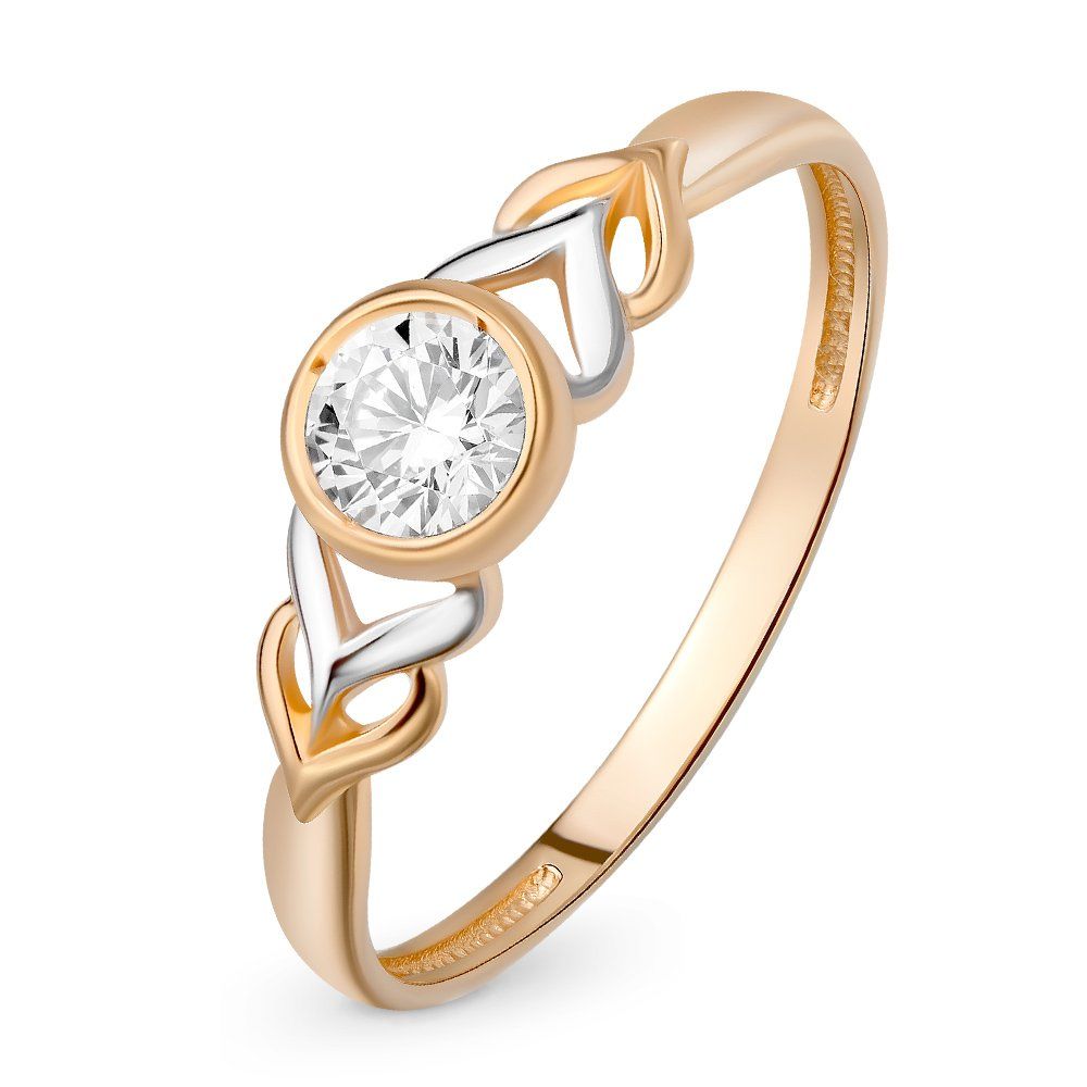

Кольцо женское из красного золота с фианитом 585Gold 301010411, р, 301010411