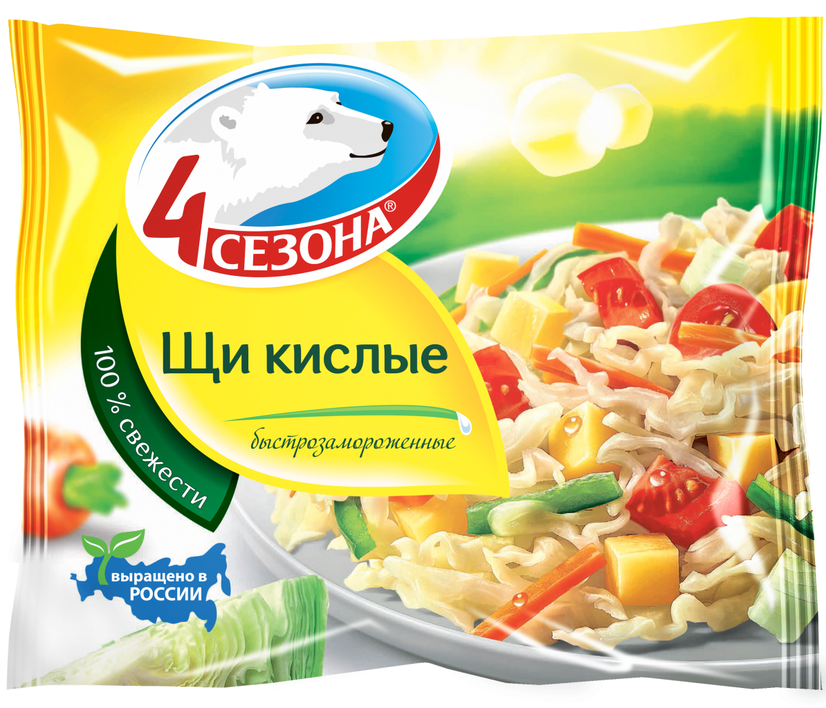 

Смесь овощная 4 Сезона Щи кислые быстрозамороженные 400 г
